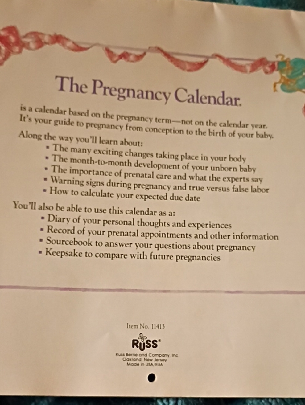 Russ Pregnancy Calendar - Picture 5 of 5